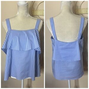 h&m • striped ruffle summer lightweight tank top